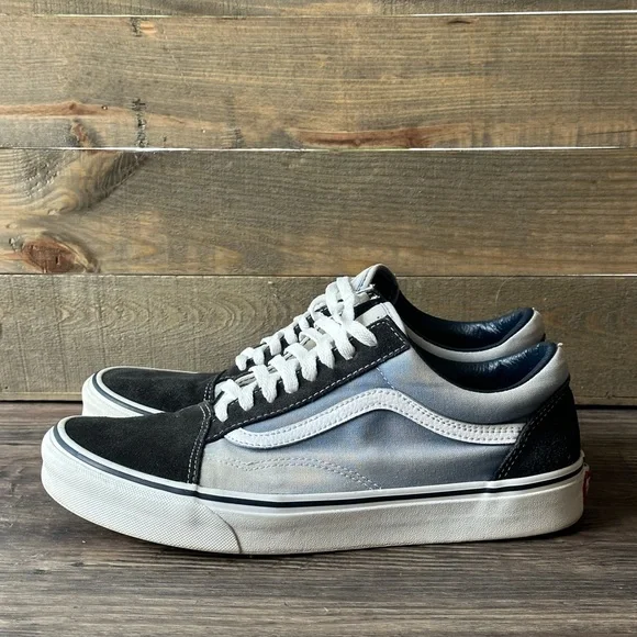 Vans Off The Wall Old Skool Black Blue Low Skate Shoes Size Men’s 10 - Picture 3 of 7